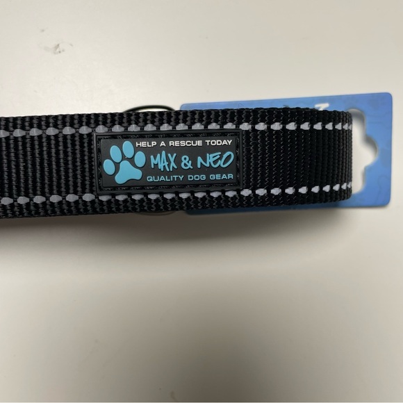 NEW 6 FT x 1" Wide Nylon Reflective Dog Leash Black - Picture 3 of 9